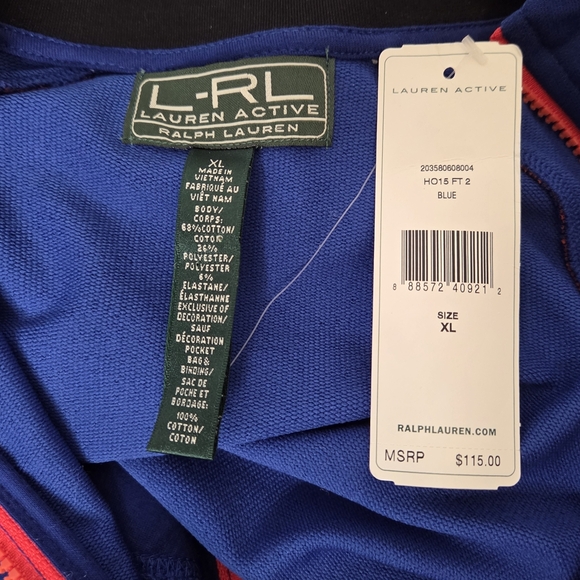 L-R-L Lauren Ralph Lauren Women's Athletic Running Track Jacket Size XL NWT - Picture 3 of 7
